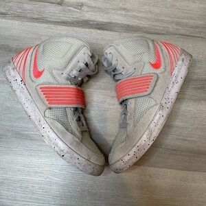 Nike SkyStepper Strap Pure Platinum Atomic Red Basketball Shoes Sneakers 9.5